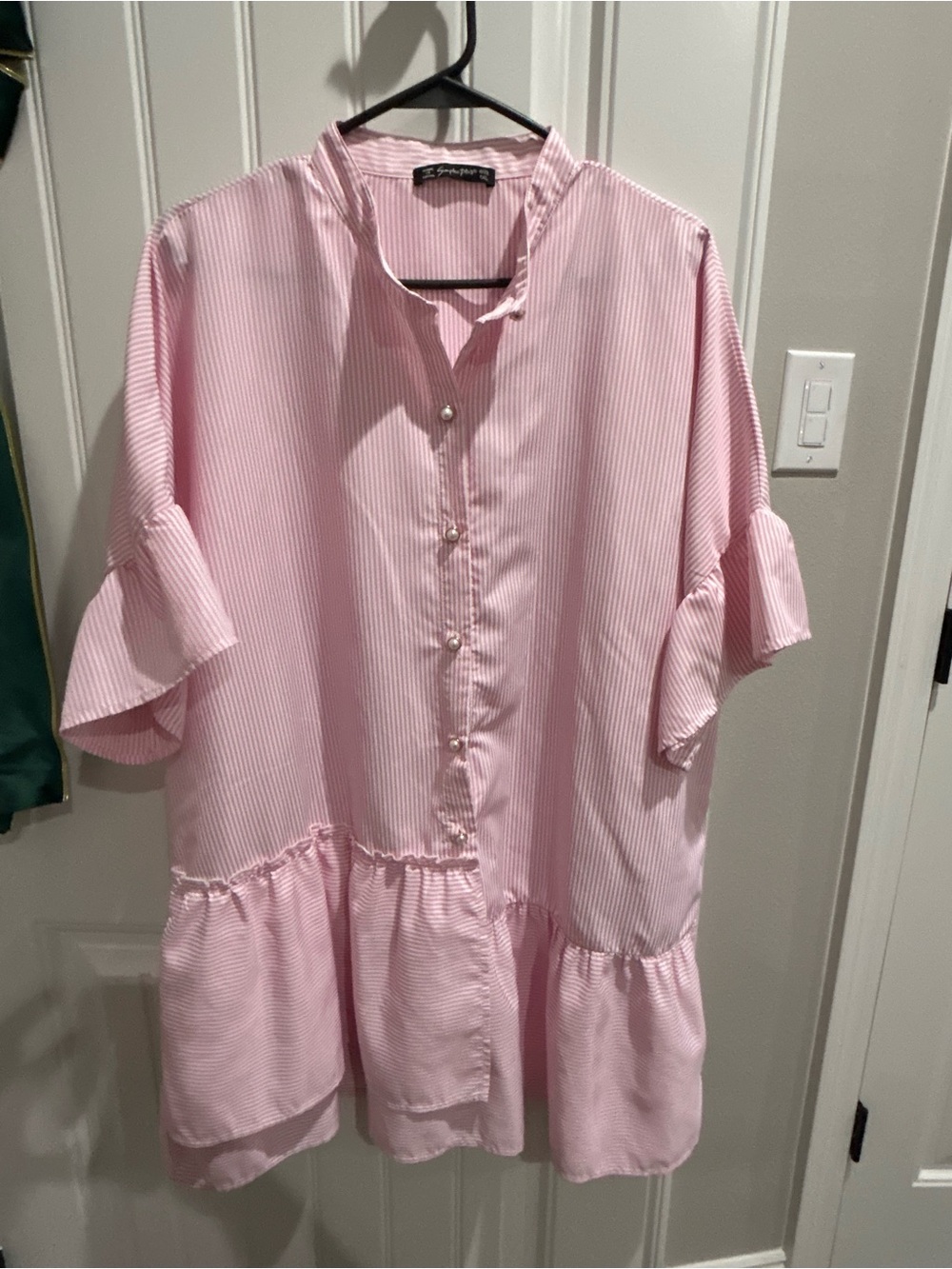 Light Pink Striped Button-Up
